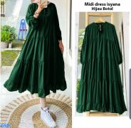 Midi Dress Isyana hijau botol