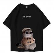 Hi VABA Oversized Chillin Cat Tshirt | Kaos Streetwear Unisex Tee