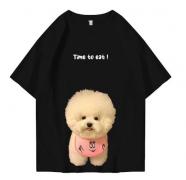 Hi VABA Oversized Bichon Time To Eat Tshirt | Kaos Streetwear Unisex Tee